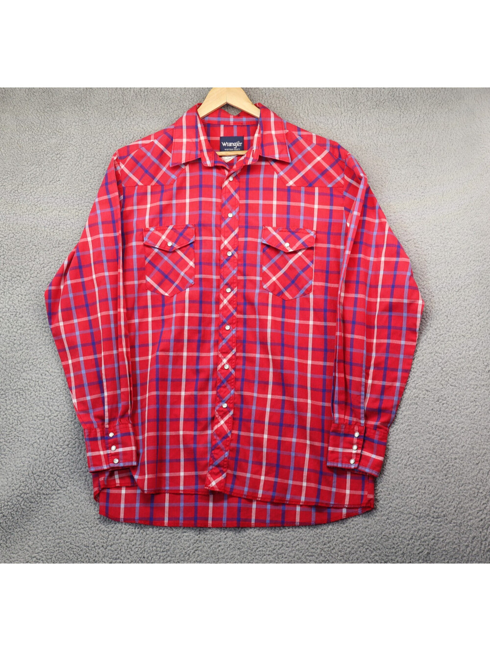 Wrangler Western Pearl Snap Men XLT Shirt VTG Y2K Plaid